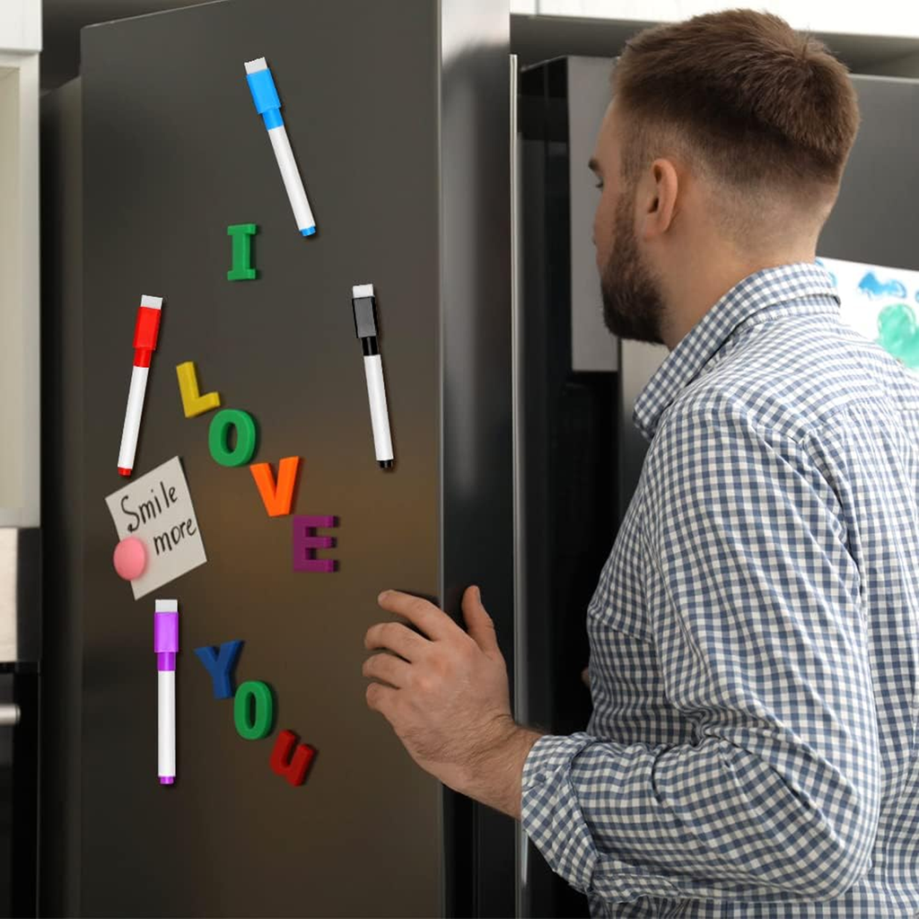 Erasable Magnetic Markers, Reusable Design, Pack of 4