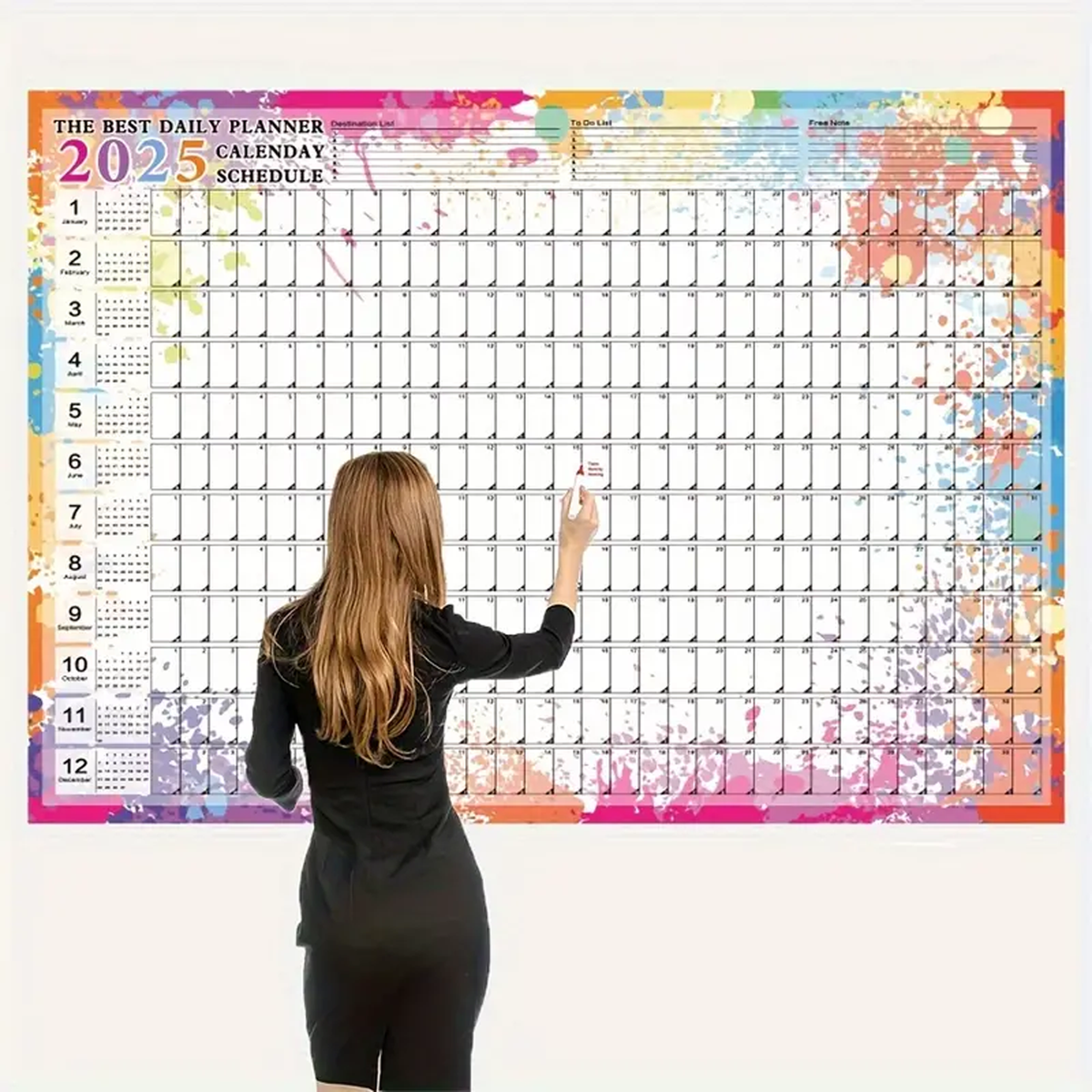 Large Wall Calendar, 12 Month Annual Planner, 2025, Pack of 1
