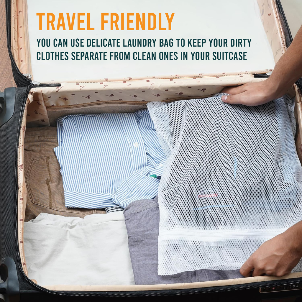 Polyester Mesh Laundry Bag with Zipper, Wash Protection