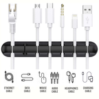 Cable Organiser, 7 Hole Self Adhesive Wire Holder, Black, Pack of 1