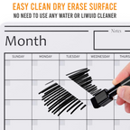 Magnetic Dry Erase Calendar for Refrigerator, Whiteboard with Learning Schedule, Pack of 1