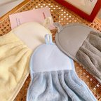 Coral Velvet Hand Towel with Hanging Loop, Soft & Absorbent, Pack of 1