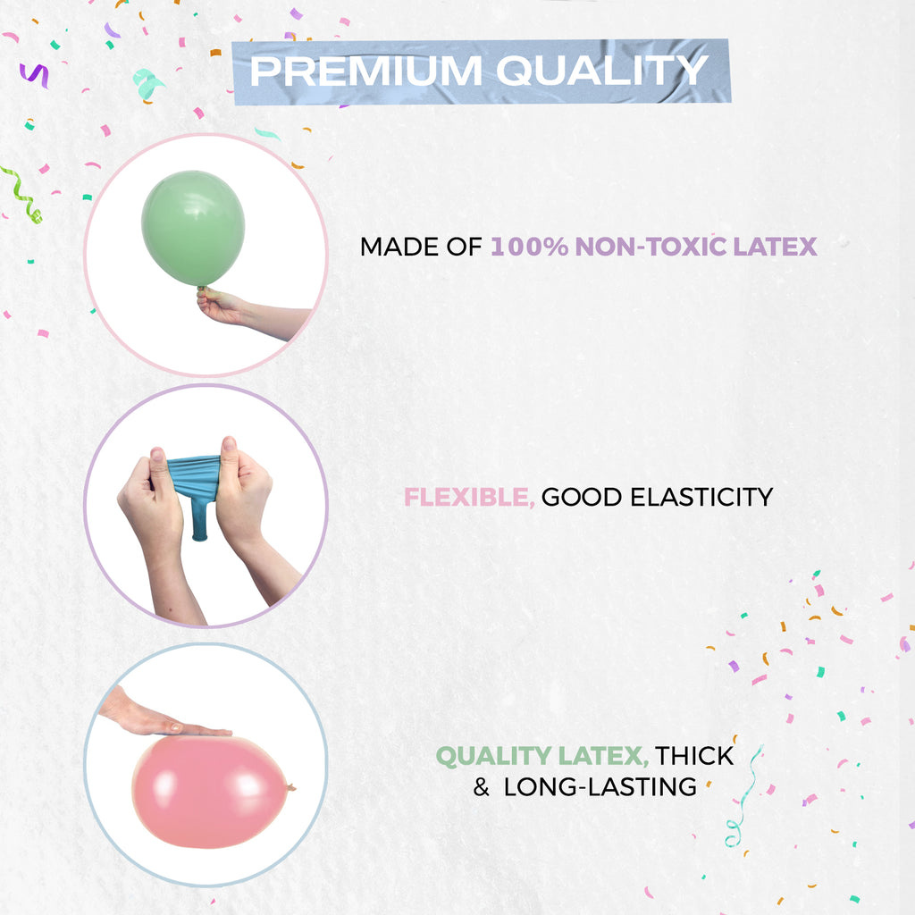 Pastel Latex Balloons with Pink Ribbon, 12 Inch, Pack of 30