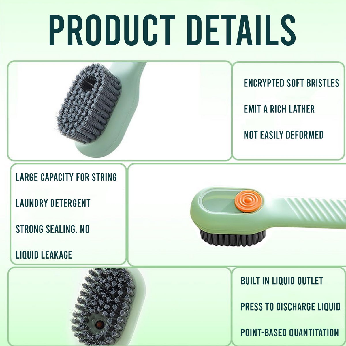 Liquid Shoe Cleaning Brush, Soft Bristle Design