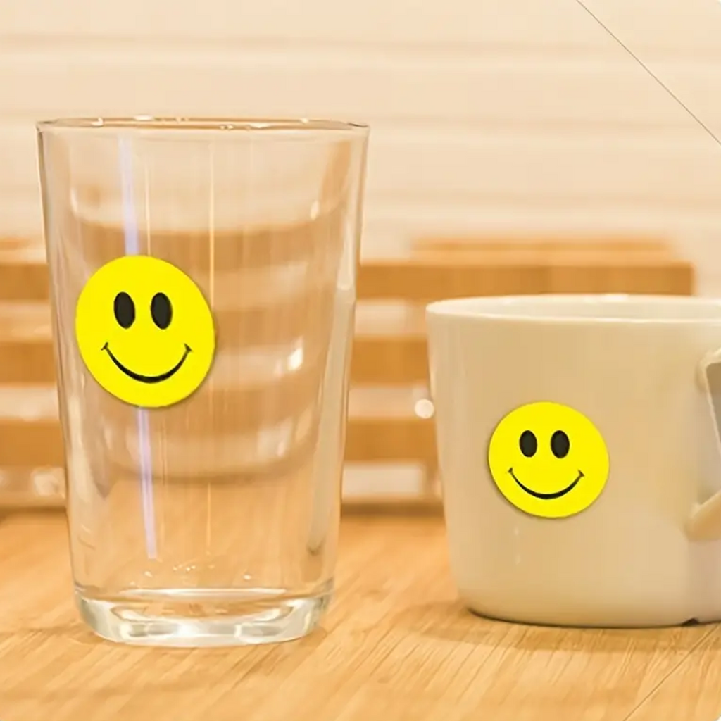 Happy Face Stickers, Self Adhesive Round Labels, Pack of 500