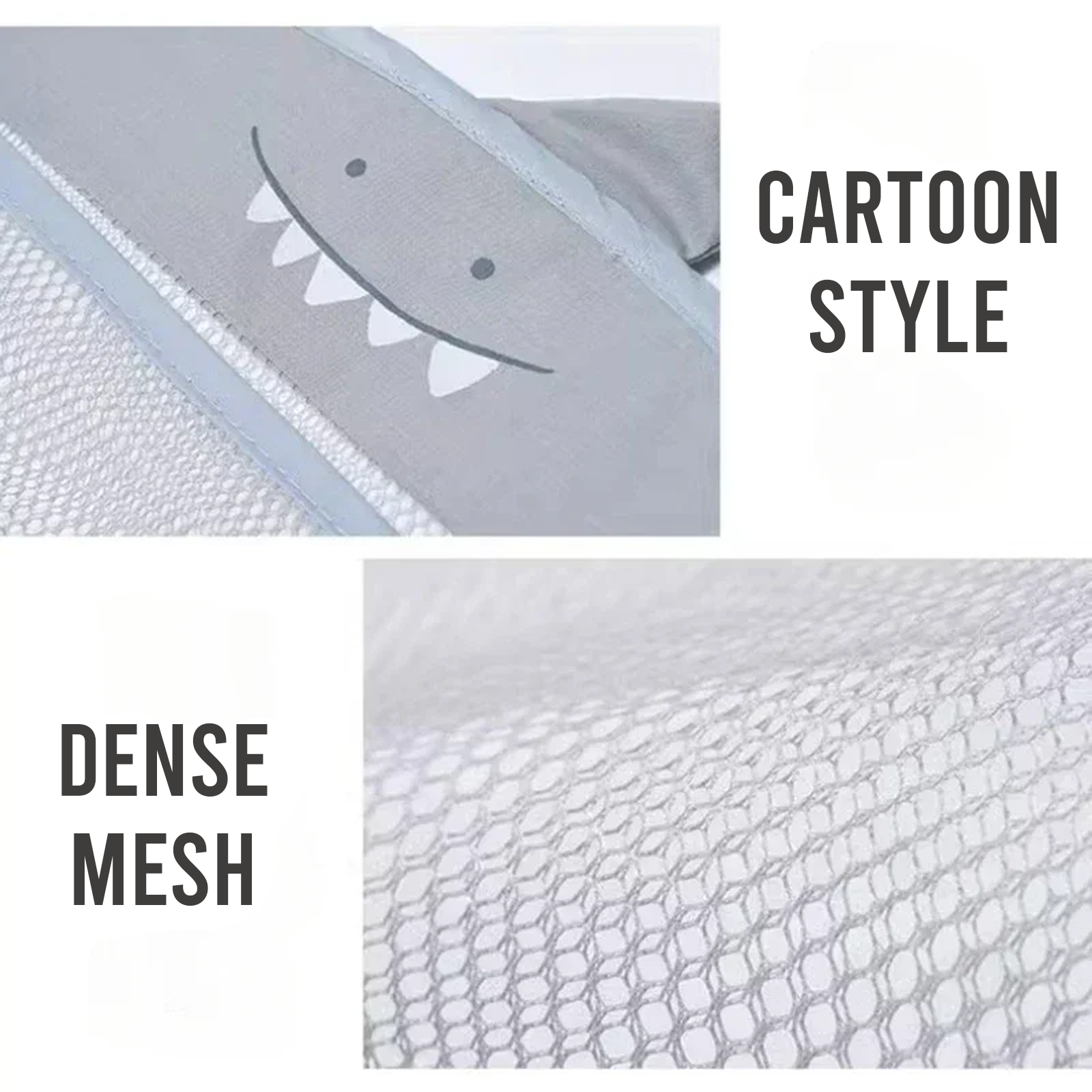 Shark Bath Toy Organizer, Hanging Mesh Storage Net, Grey, Pack of 1