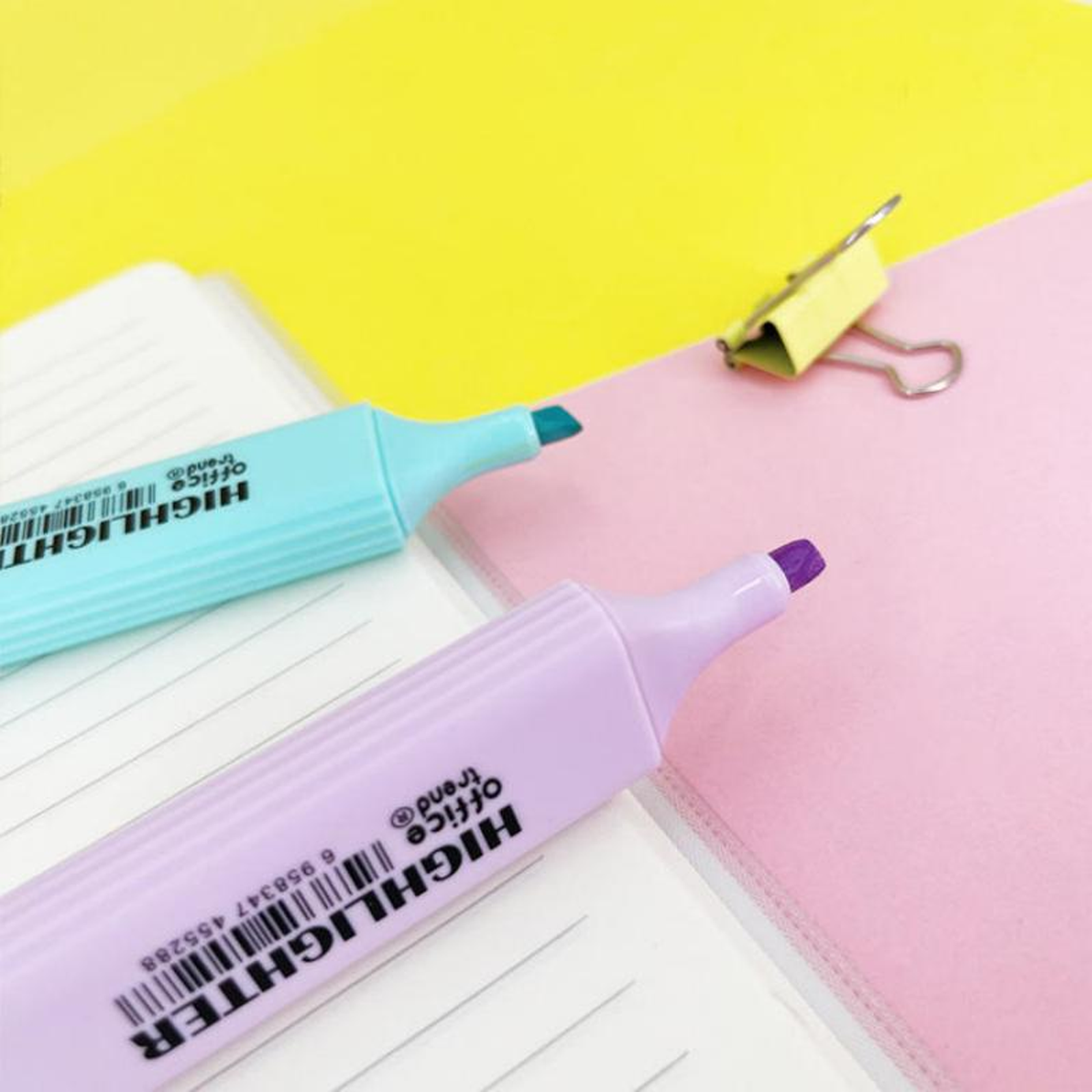 Highlighters, Chisel Tip Marker Pens, Pack of 6