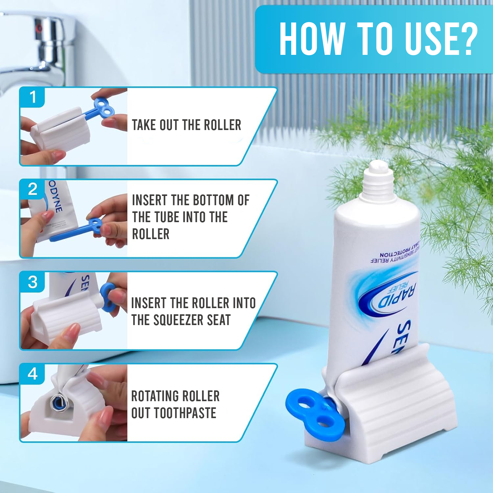 Toothpaste Squeezer Tool, Easy Tube Press Design, Pack of 1