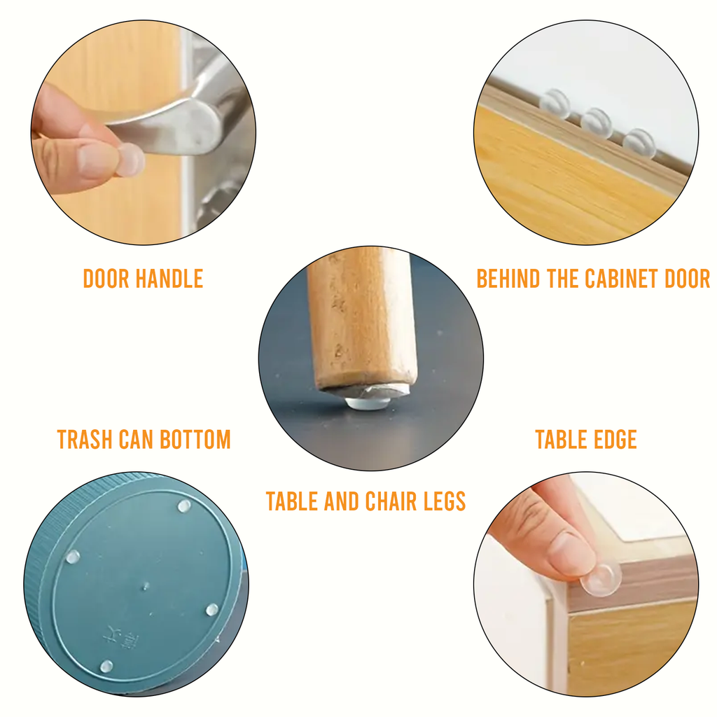 Self Adhesive Rubber Door Stoppers, Shock Absorbing Bumper Pads, Pack of 100