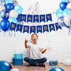 Birthday Balloon Decoration Set, Blue, 16 Balloons