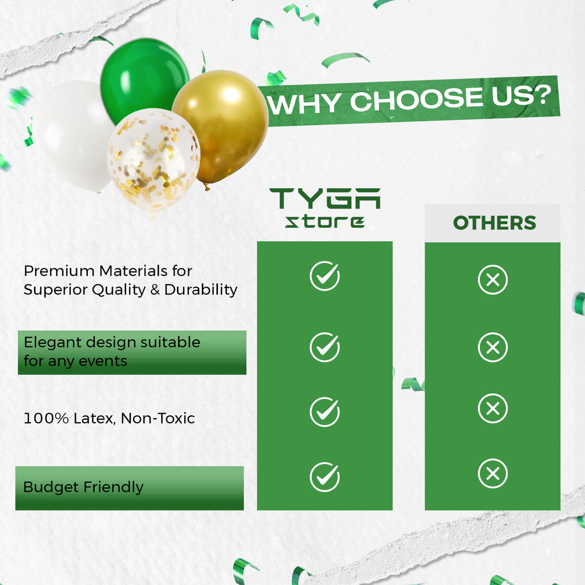 Birthday Balloon Decoration Set, Green, 16 Balloons