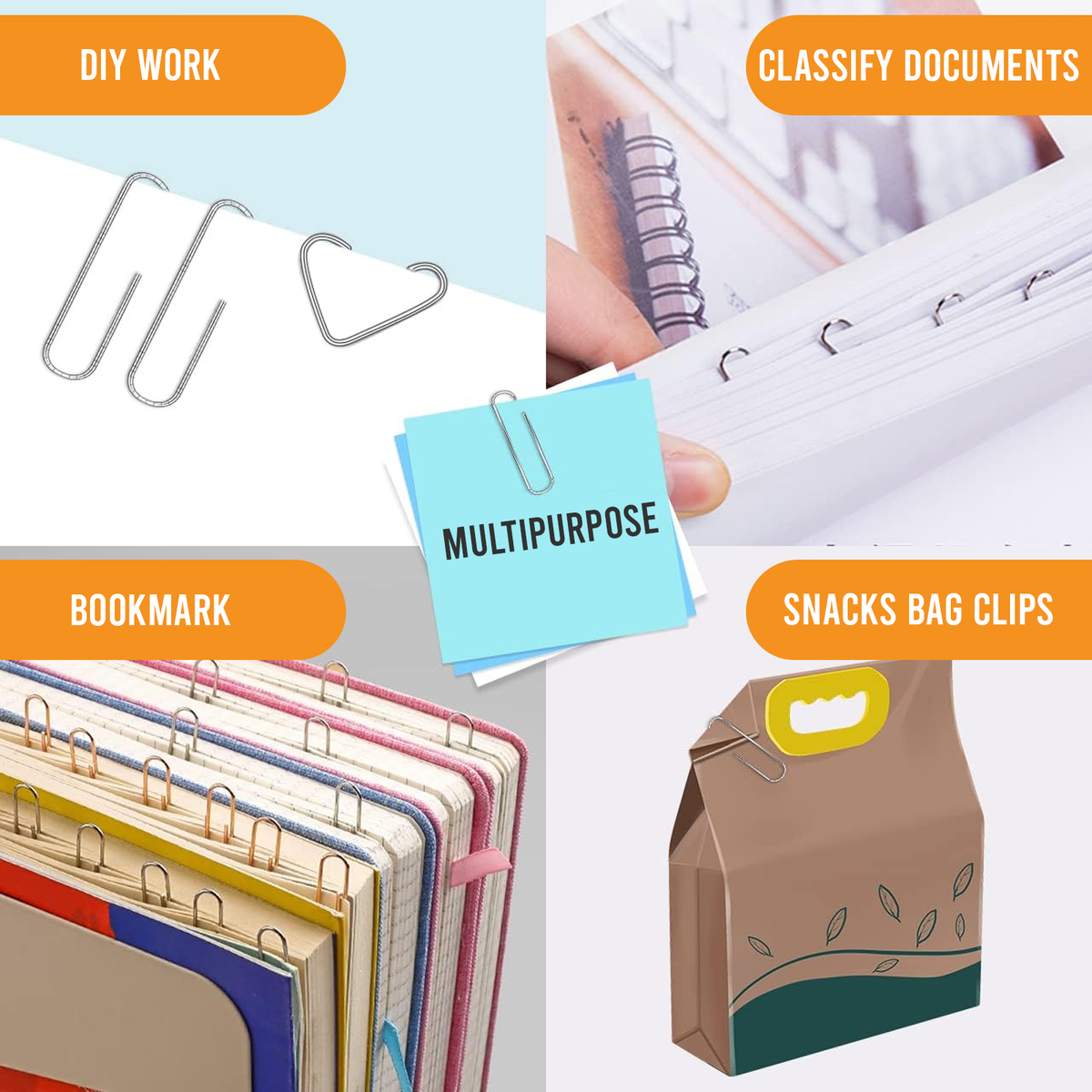 Small Paper Clips, Office & School Use, Pack of 300