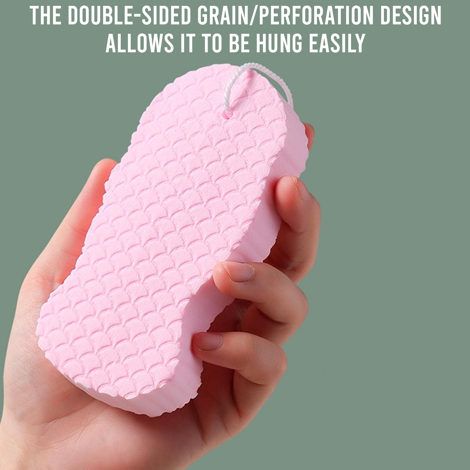 Super Soft Exfoliating Bath Sponge, Gentle Body Cleansing, Baby Pink, Pack of 1