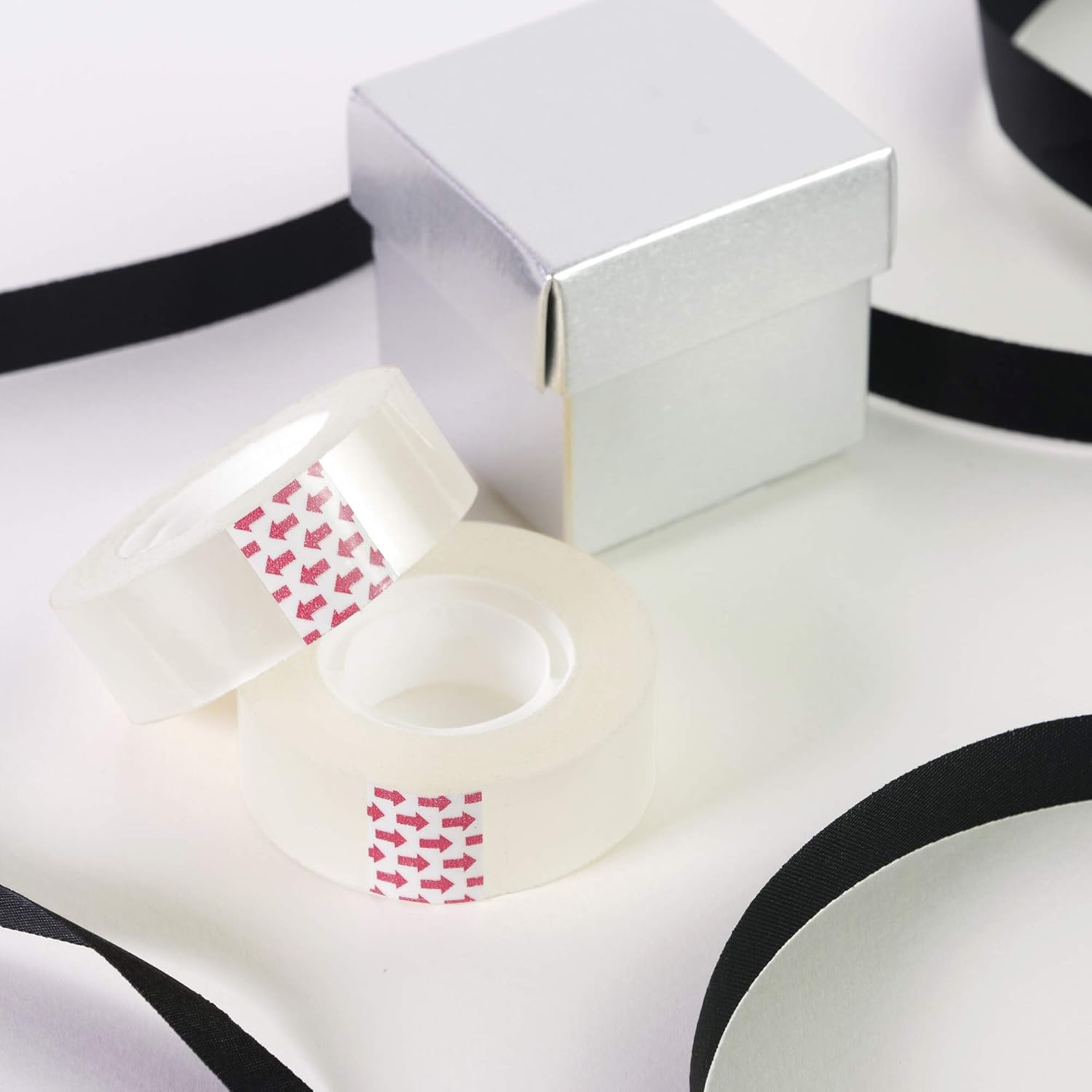 Transparent Adhesive Tape, Clear Plastic Rolls, Pack of 6