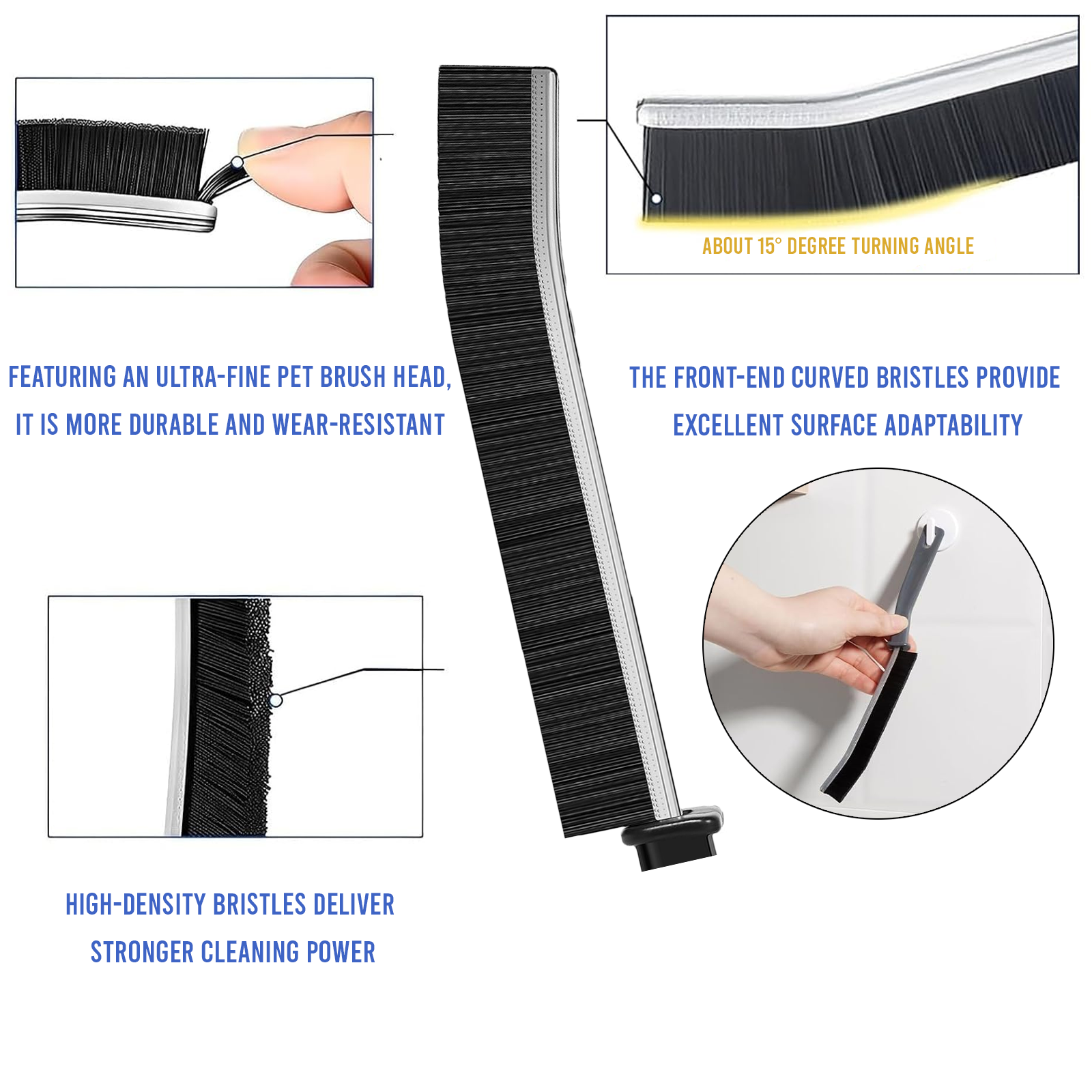 Hard Bristle Gutter Cleaner Brush, Durable Dusting Tool