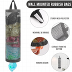 Wall Mounted Foldable Plastic Bag Holder, Reusable Storage Rack, Black, Pack of 1
