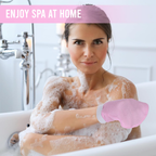Deep Exfoliating Mitt, Viscose Fibre Scrub, Baby Pink, Pack of 1