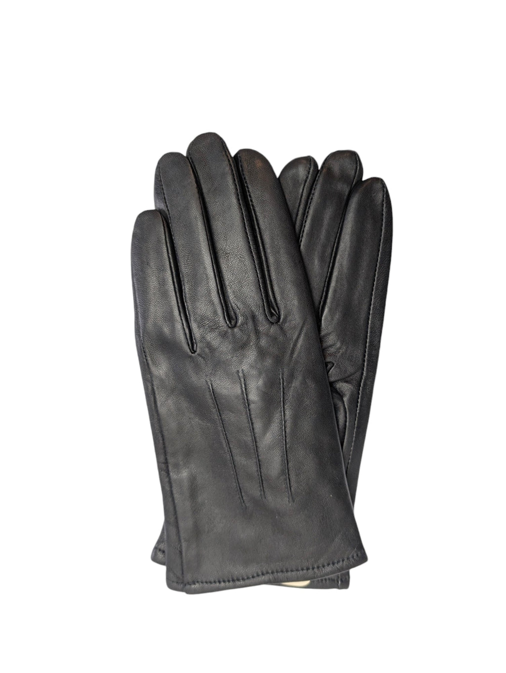 Women’s Leather Gloves, 3 Point Stitch, Polyester Lining, Black