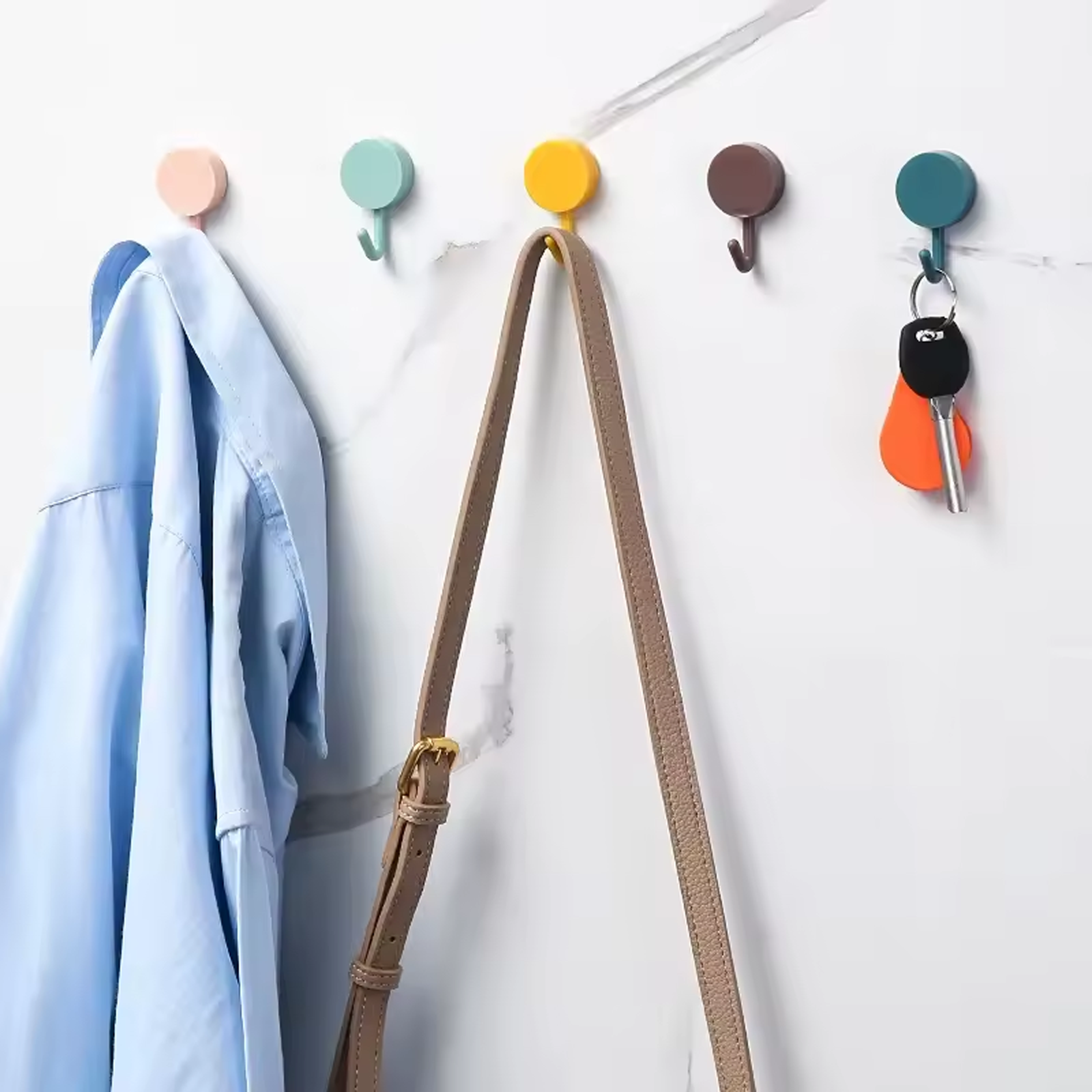 Self Adhesive Wall Hooks, Strong Hold, Pack of 10