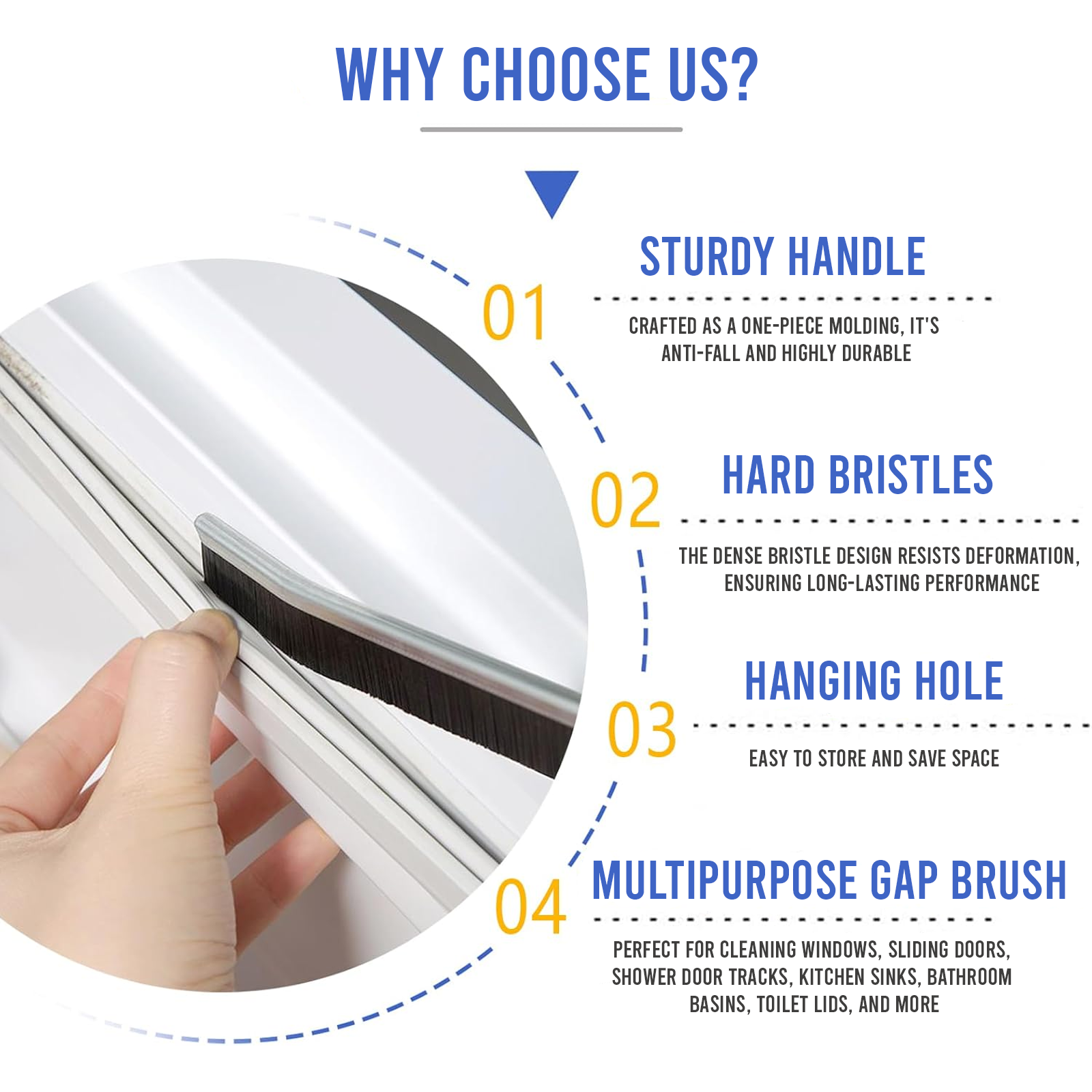 Hard Bristle Gutter Cleaner Brush, Durable Dusting Tool