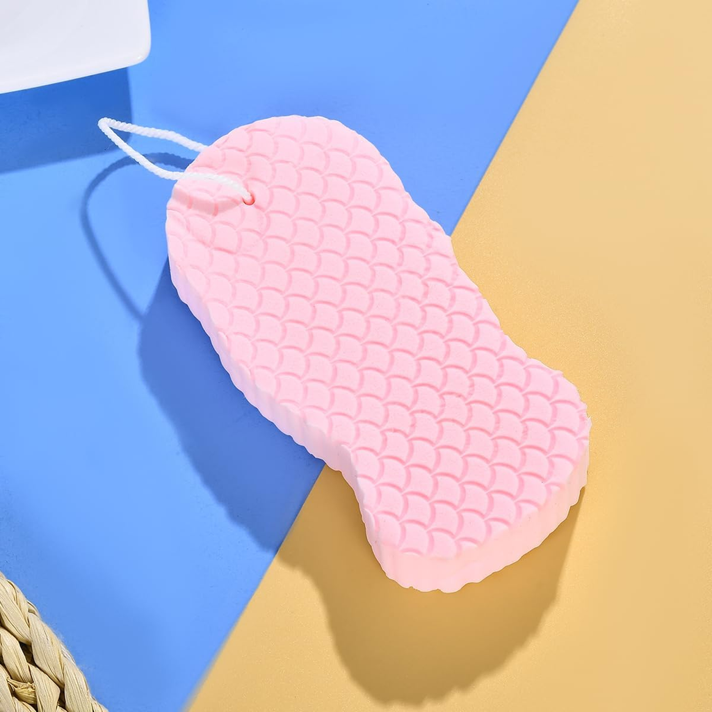 Super Soft Exfoliating Bath Sponge, Gentle Body Cleansing, Baby Pink, Pack of 1