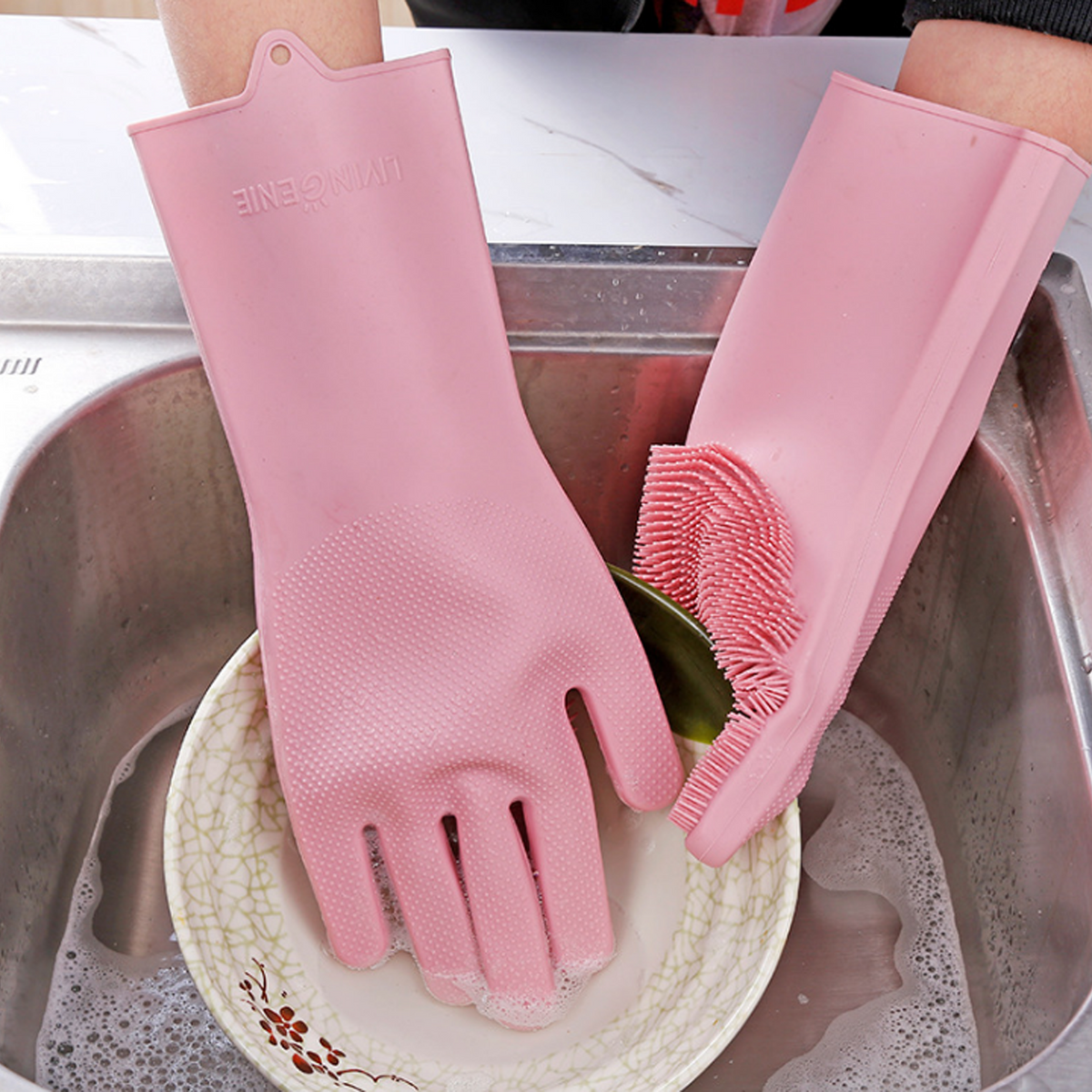 Dishwashing Gloves, Waterproof Non Slip Reusable, 1 Pair