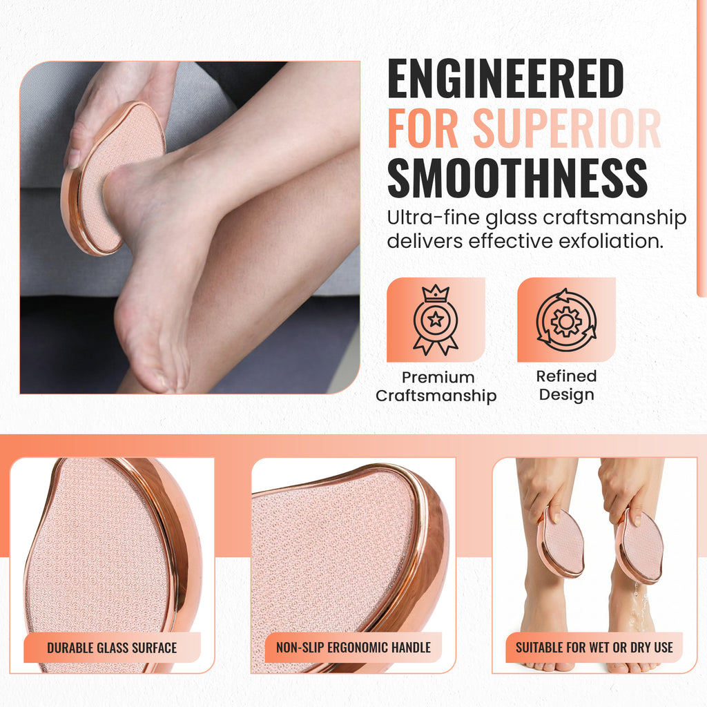Nano Glass Foot File, Callus & Hard Skin Remover, Rose Gold