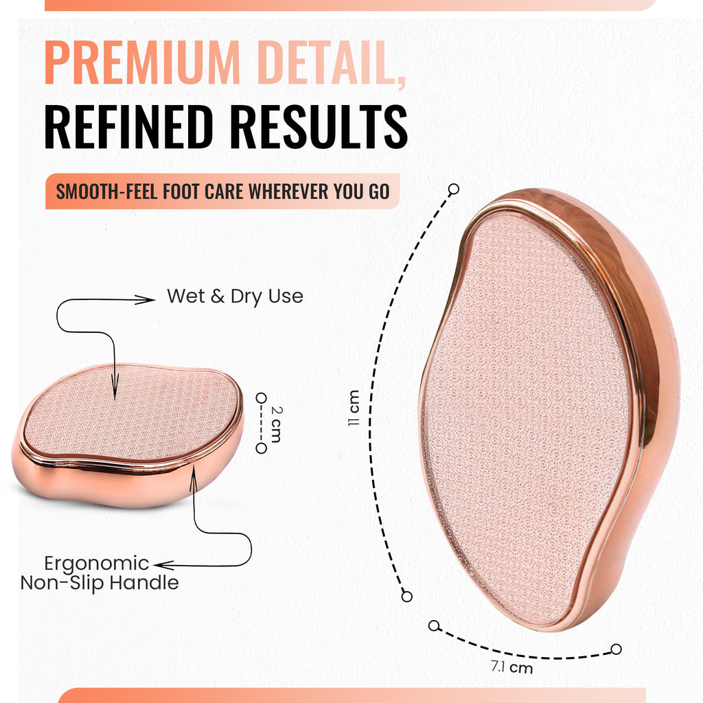 Nano Glass Foot File, Callus & Hard Skin Remover, Rose Gold