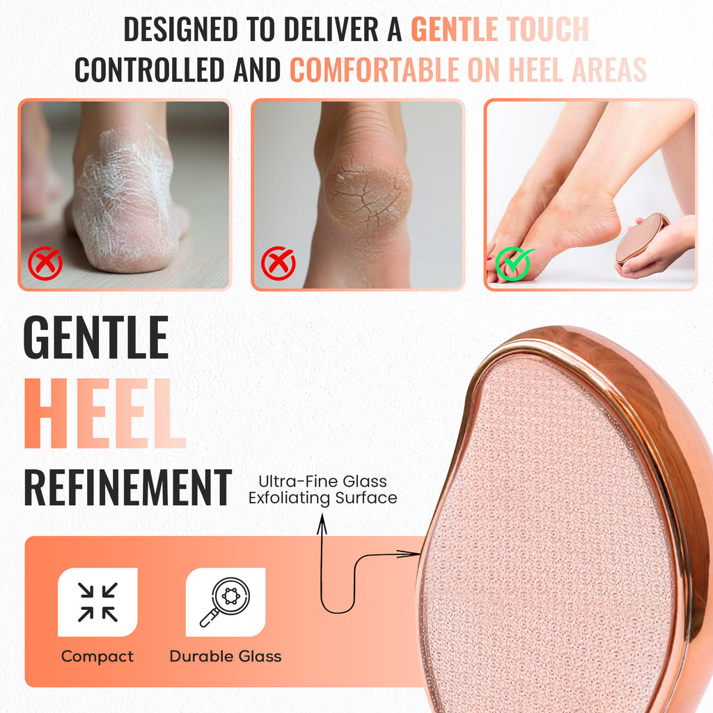 Nano Glass Foot File, Callus & Hard Skin Remover, Rose Gold