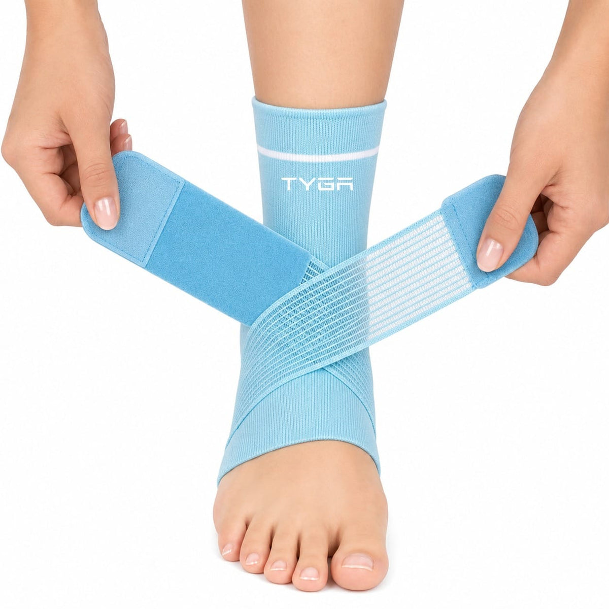 Ankle Support Brace with Adjustable Strap, Compression Stability Sleeve