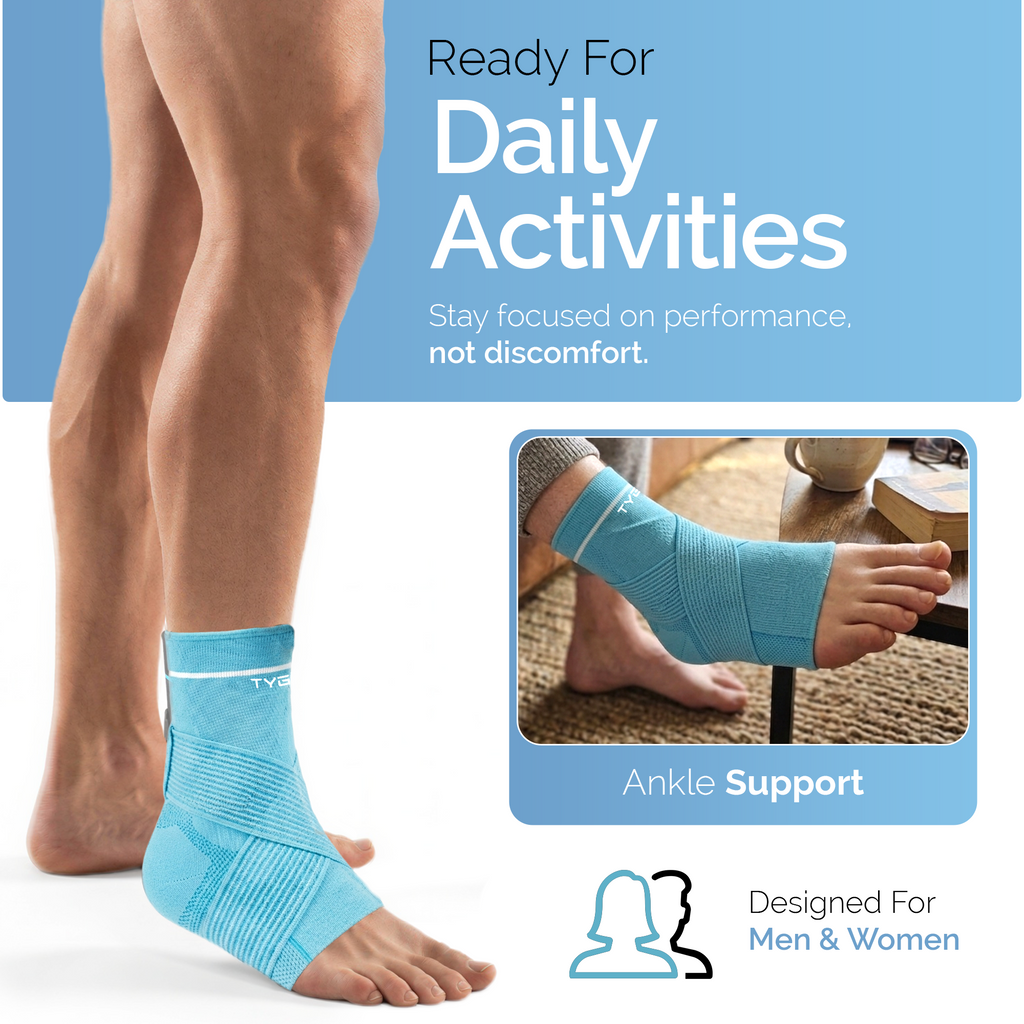Ankle Support Brace with Adjustable Strap, Compression Stability Sleeve