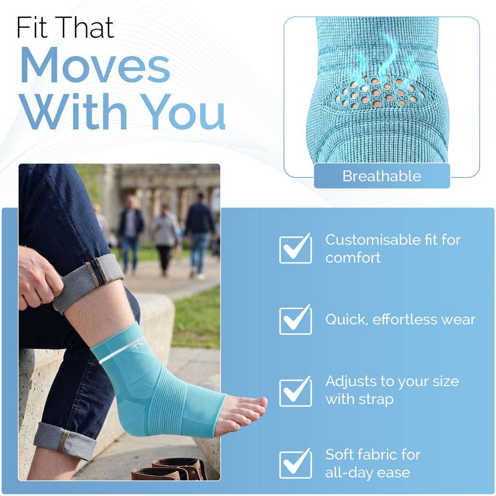 Ankle Support Brace with Adjustable Strap, Compression Stability Sleeve