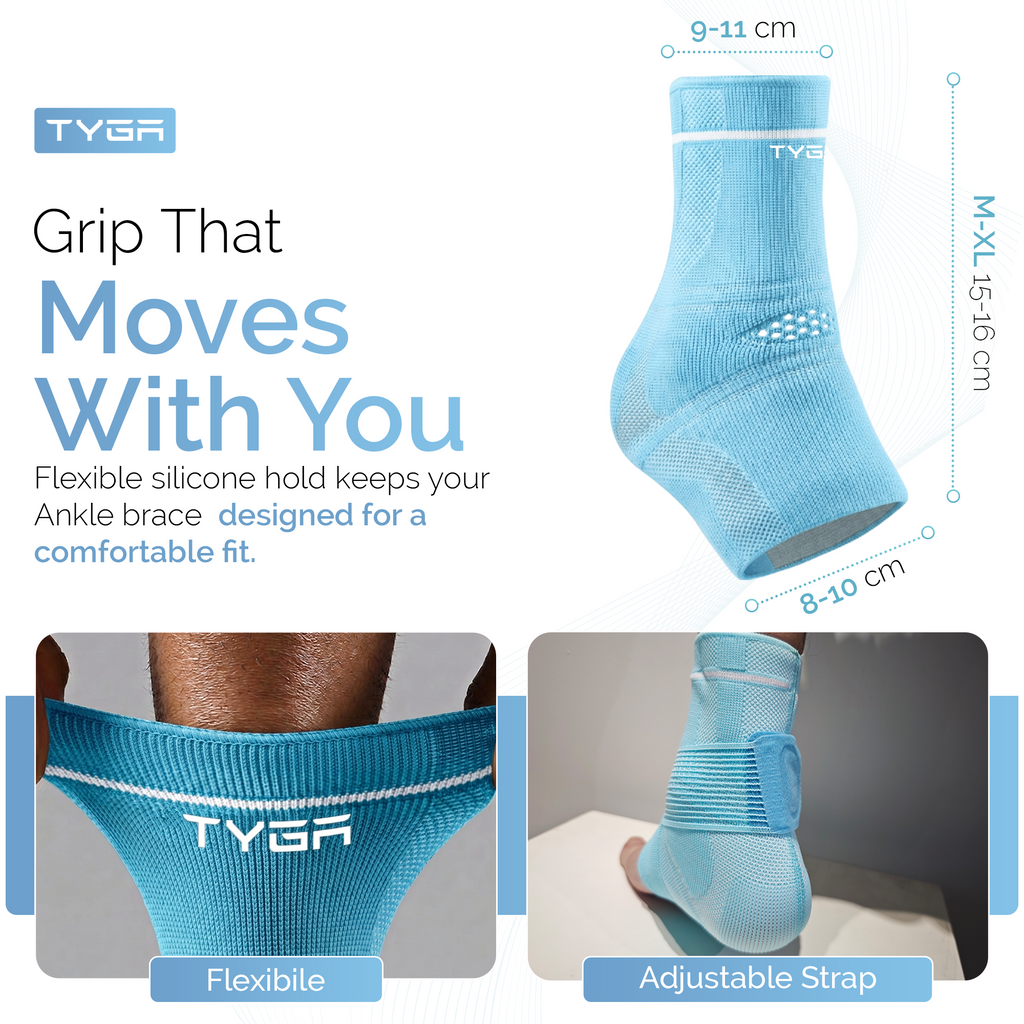 Ankle Support Brace with Adjustable Strap, Compression Stability Sleeve