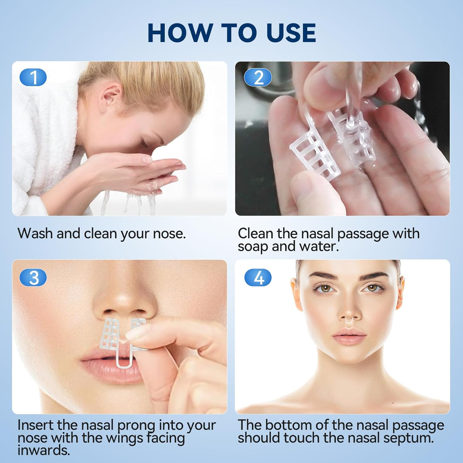 Mini Anti Snoring Nose Clips, Snore Relief, 1 Pair