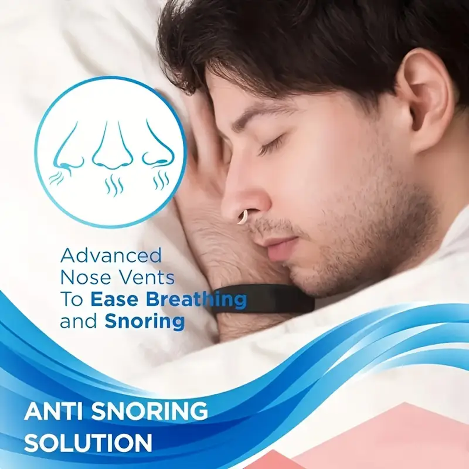 Mini Anti Snoring Nose Clips, Snore Relief, 1 Pair