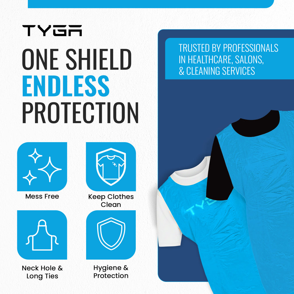 Disposable Polythene Protective Aprons, Flat Pack