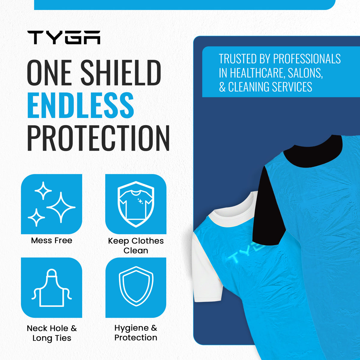 Disposable Polythene Protective Aprons, Flat Pack