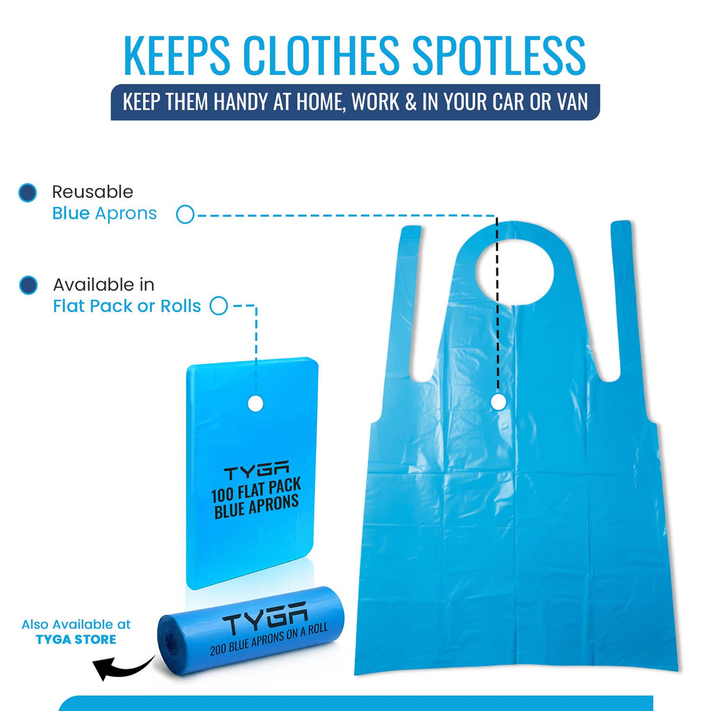 Disposable Polythene Protective Aprons, Flat Pack