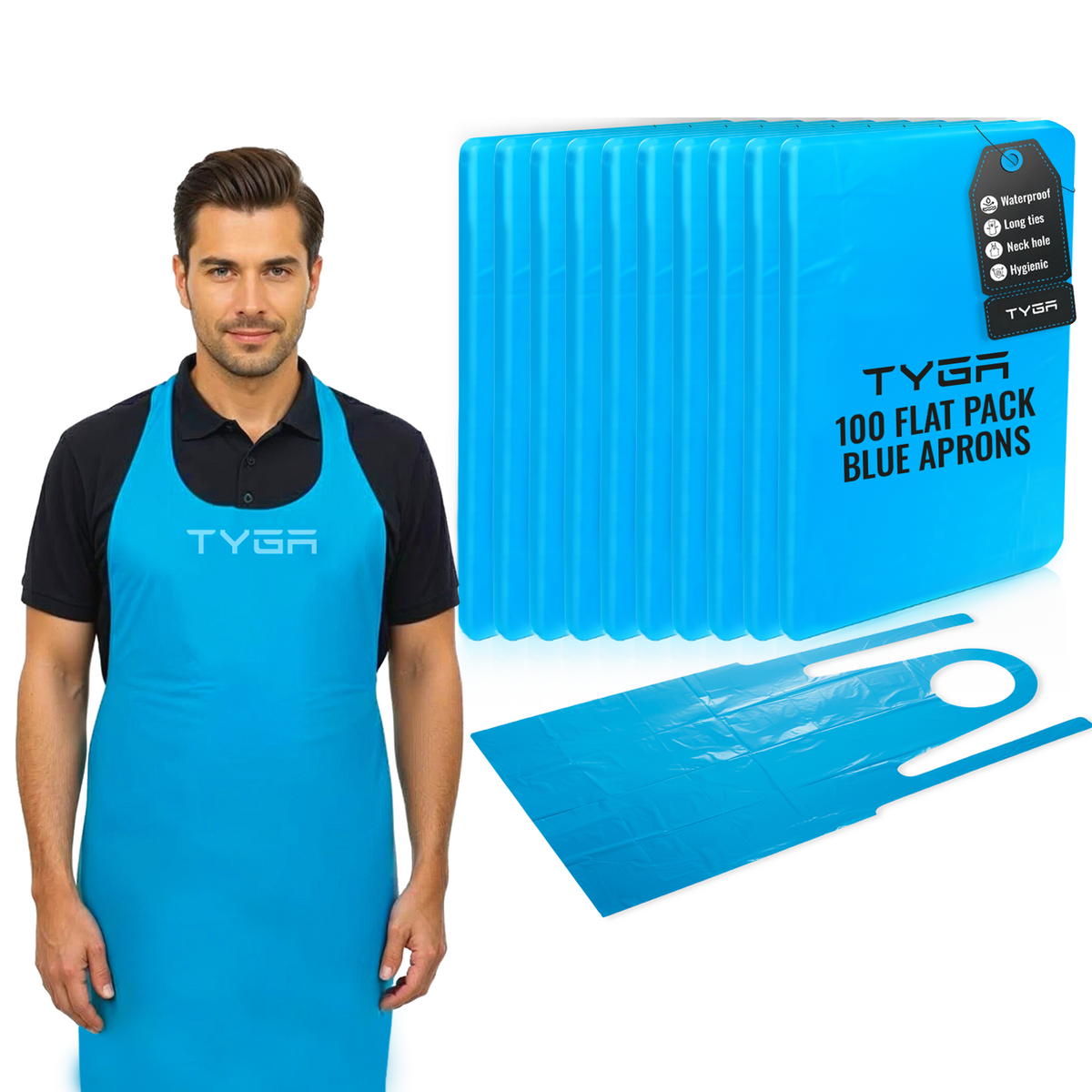 Disposable Polythene Protective Aprons, Flat Pack