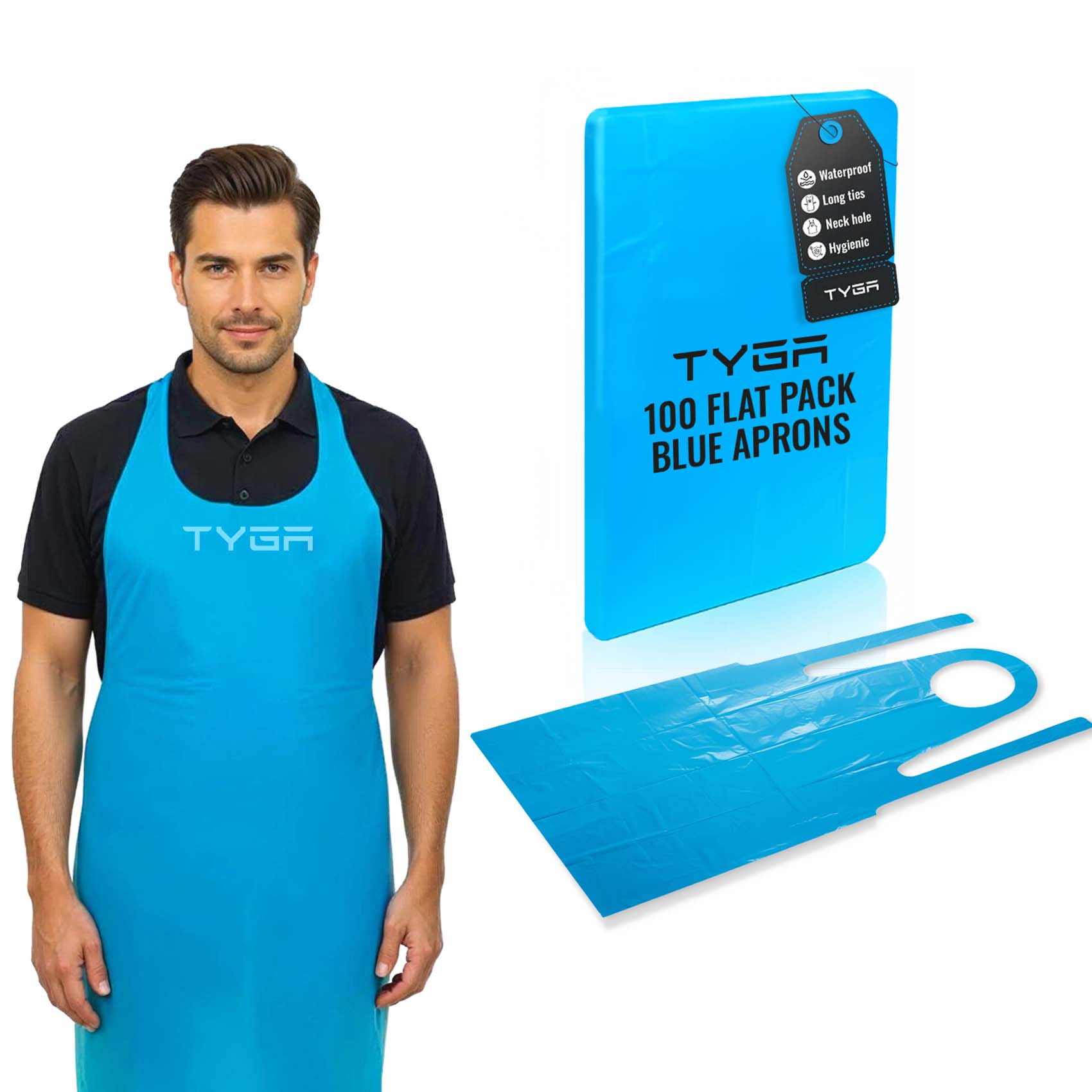 Disposable Polythene Protective Aprons, Flat Pack