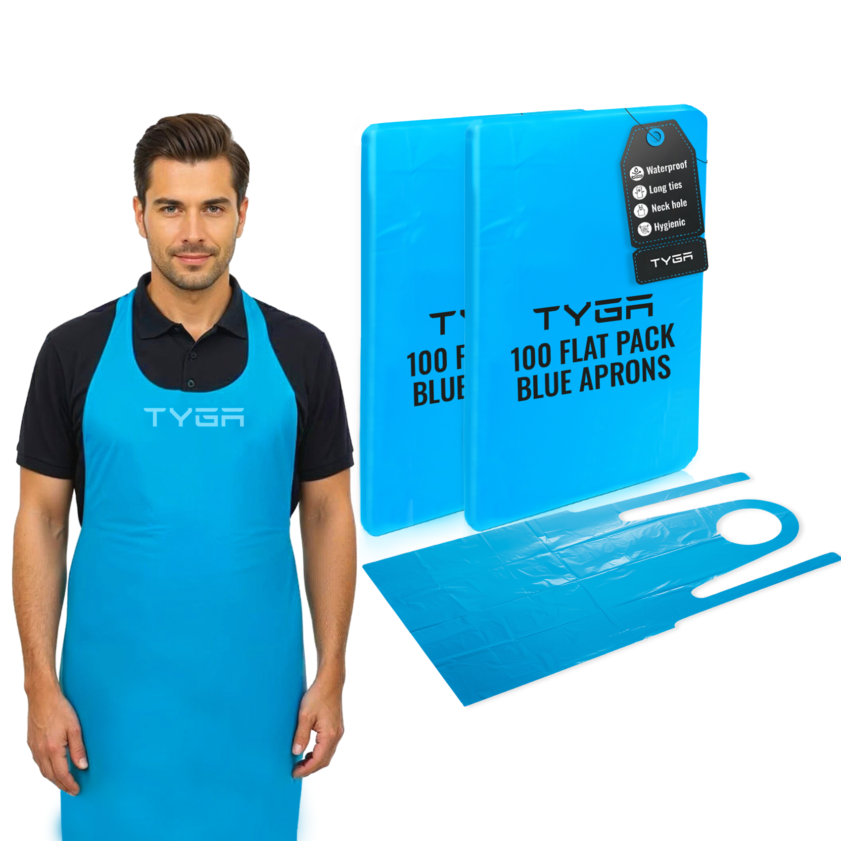 Disposable Polythene Protective Aprons, Flat Pack
