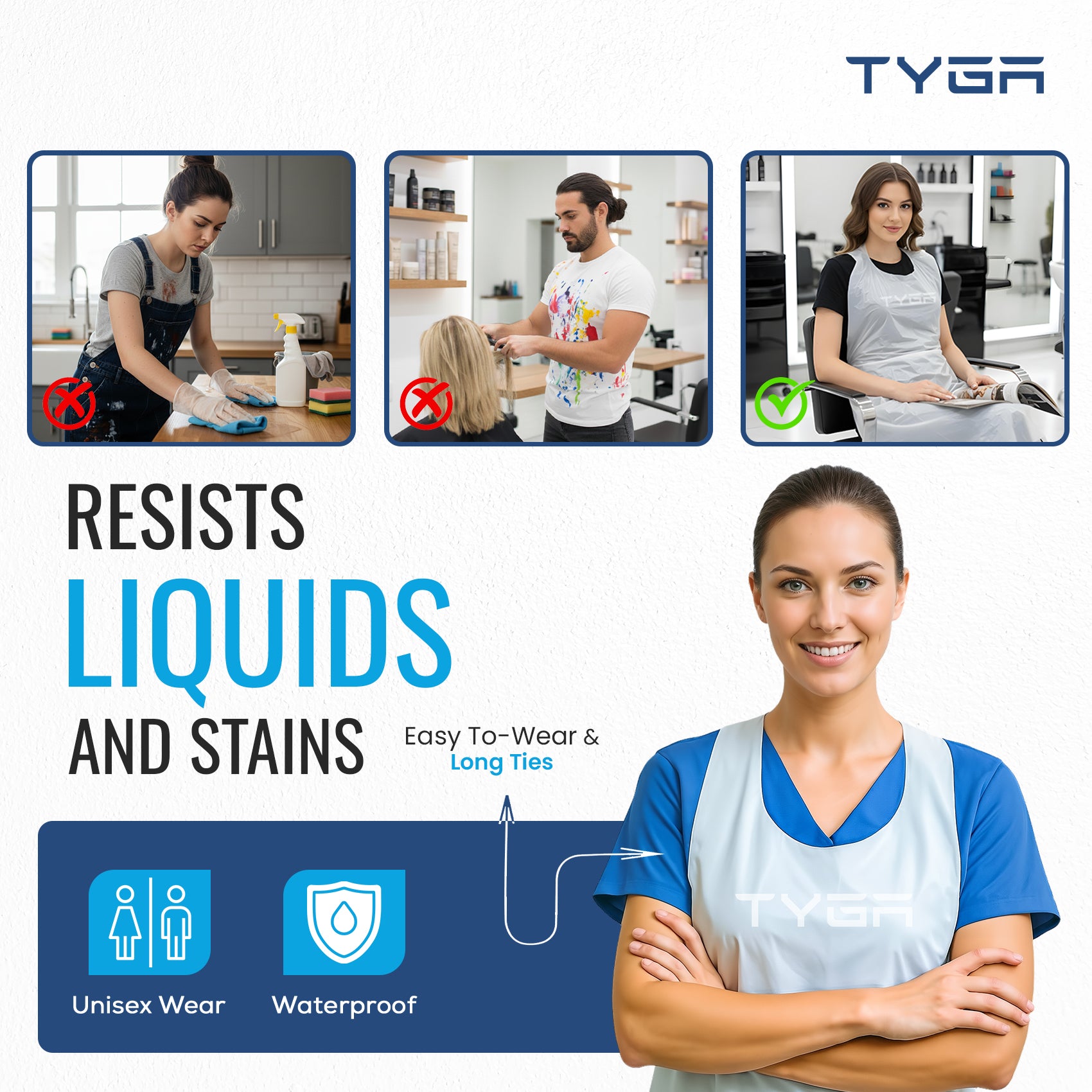 Disposable Polythene Protective Aprons, Flat Pack