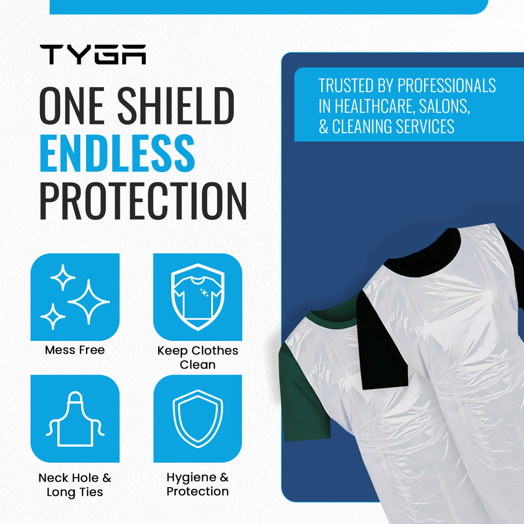 Disposable Polythene Protective Aprons, Flat Pack
