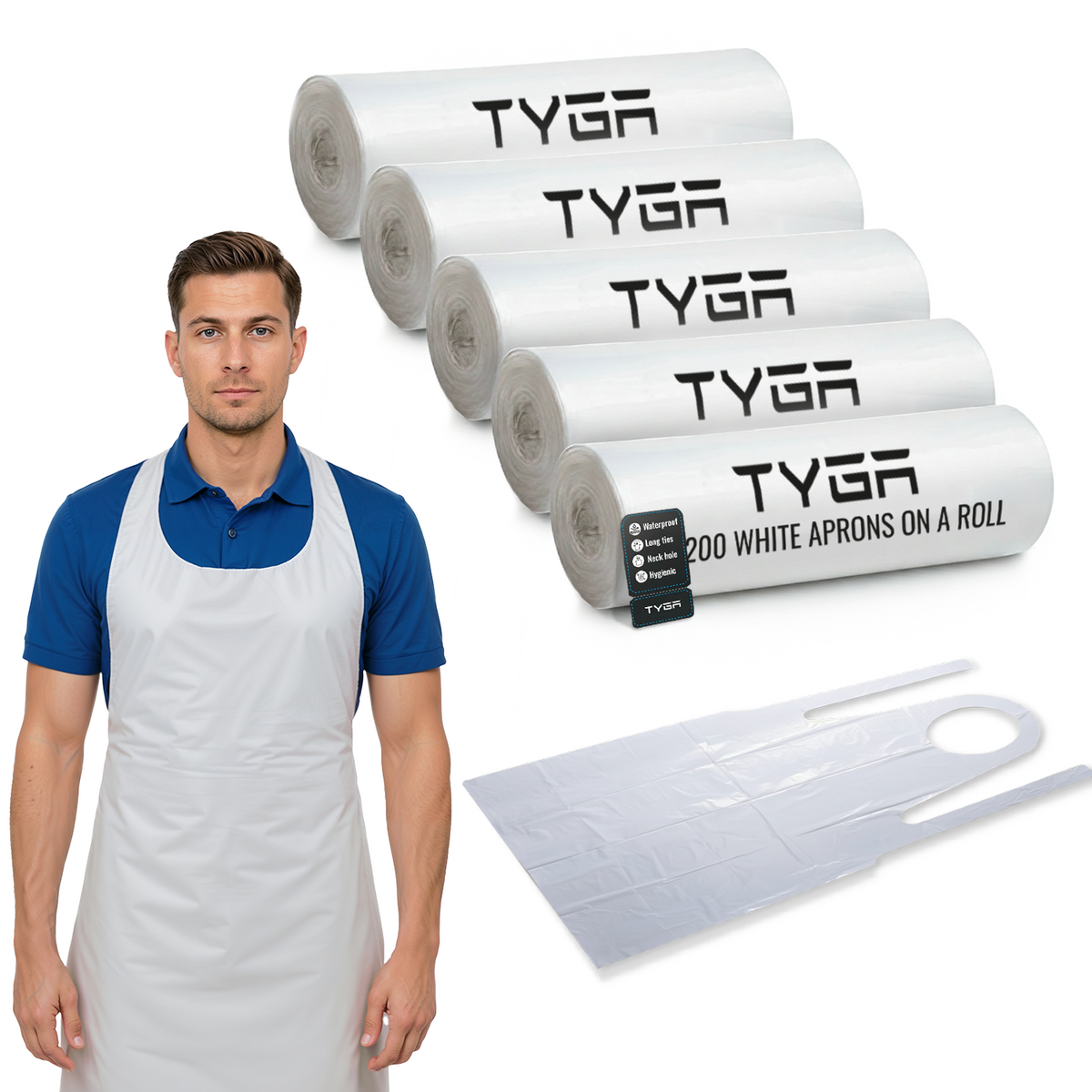 Disposable Polythene Protective Aprons, On a Roll