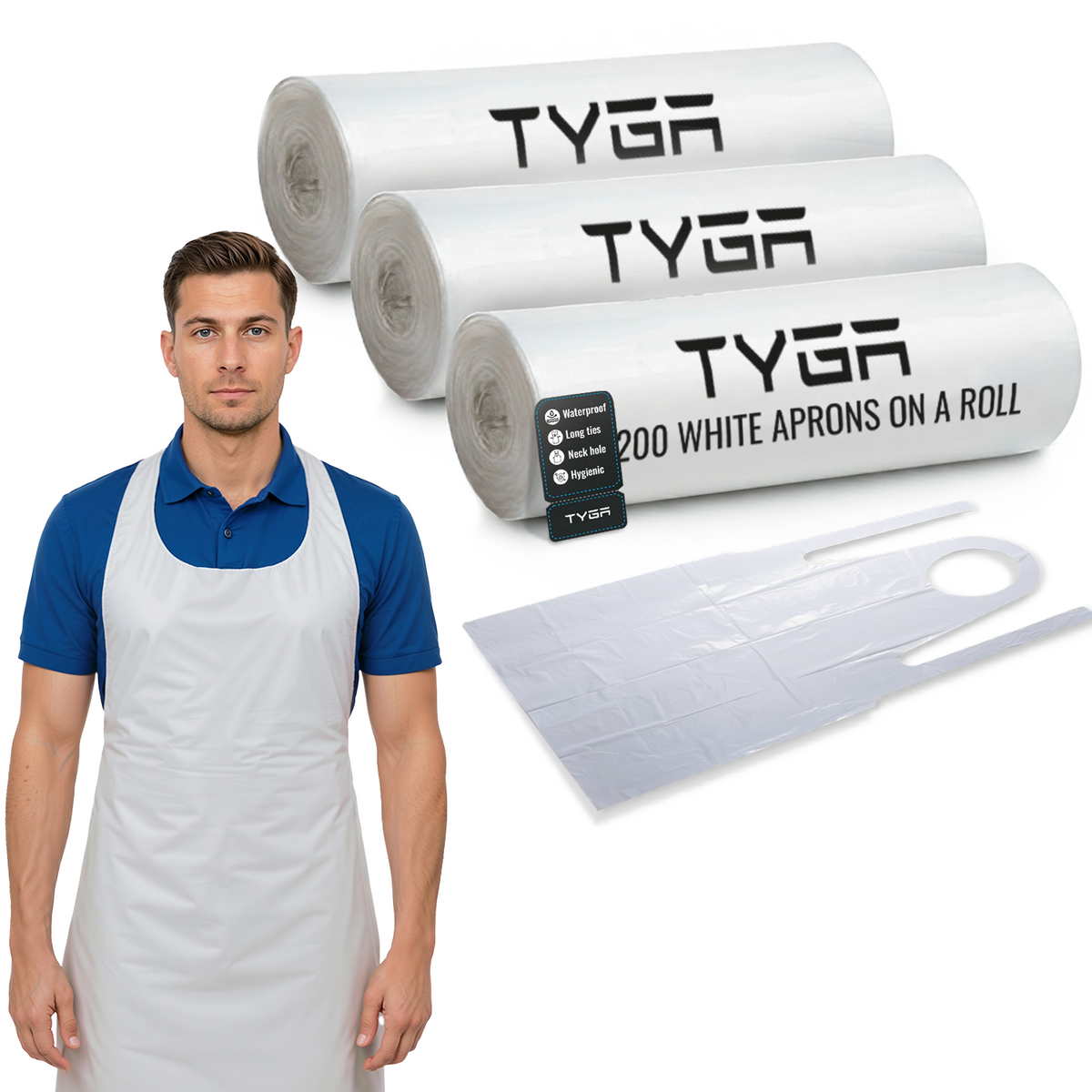 Disposable Polythene Protective Aprons, On a Roll