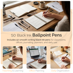 Ballpoint Pens, Medium 1.0mm Point, Pack of 50
