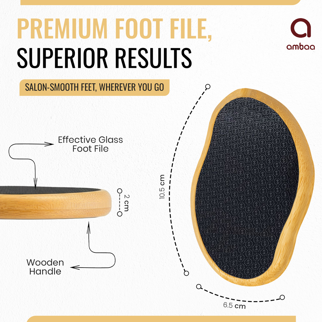 Glass Foot & Nail Care Set, Nano Foot File & Nail Files, Set of 3