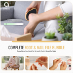 Glass Foot & Nail Care Set, Nano Foot File & Nail Files, Set of 3