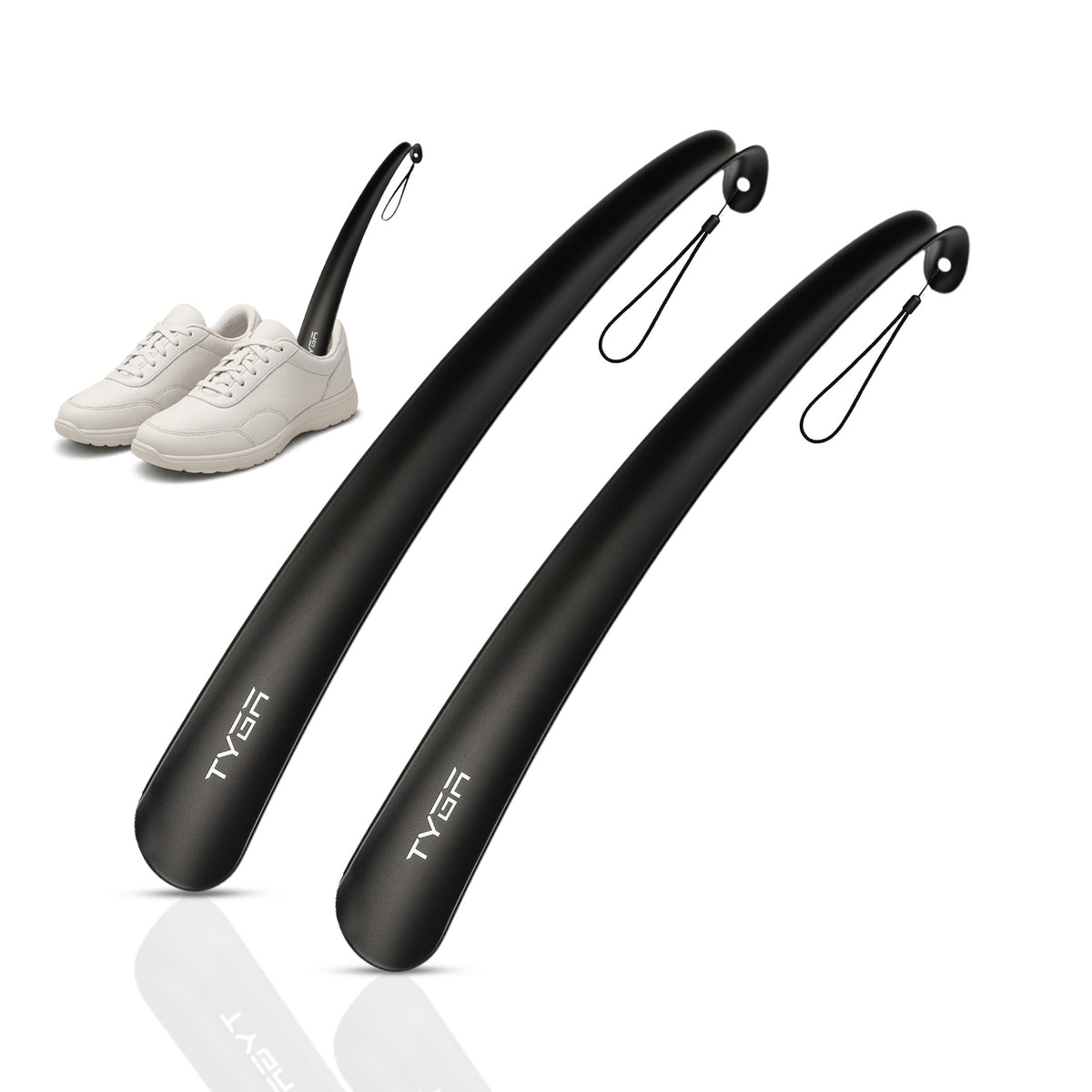 Long Handled Plastic Shoe Horn, Snap Proof, 43cm