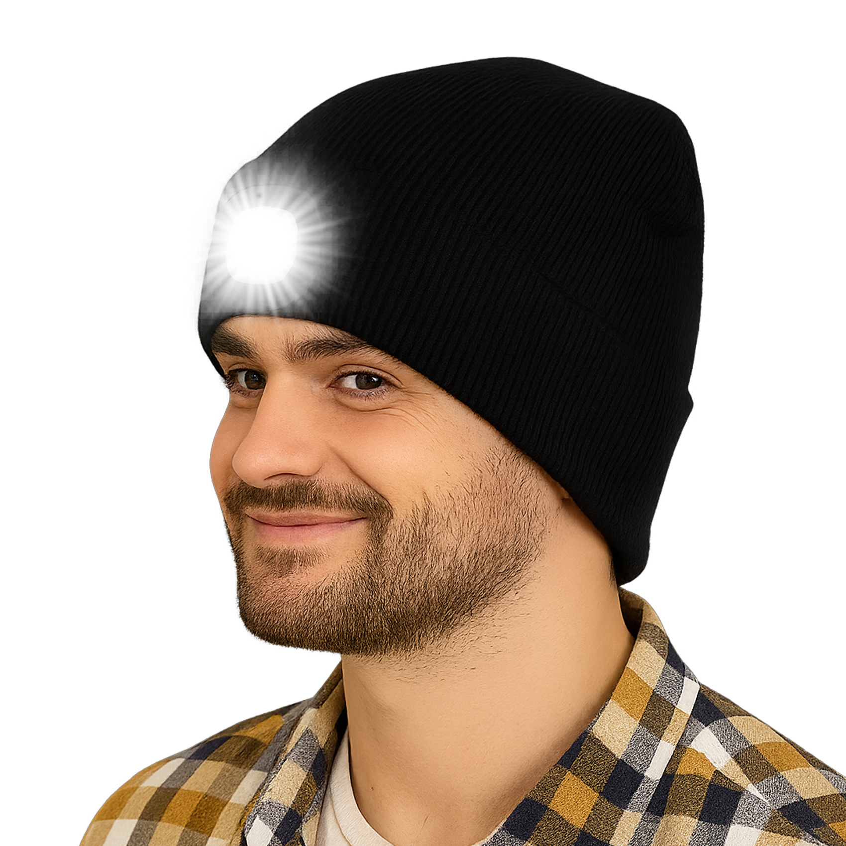 LED Beanie Hat, Rechargeable USB Light